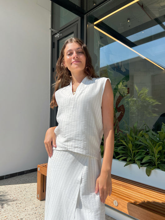 Wrap It Up Set in White Striped