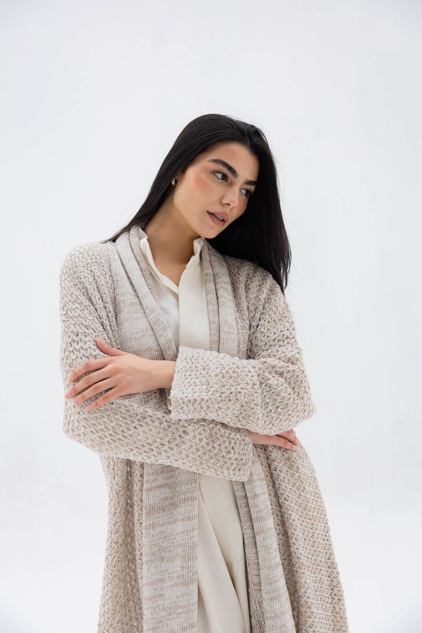 The Haze Cardigan in Beige