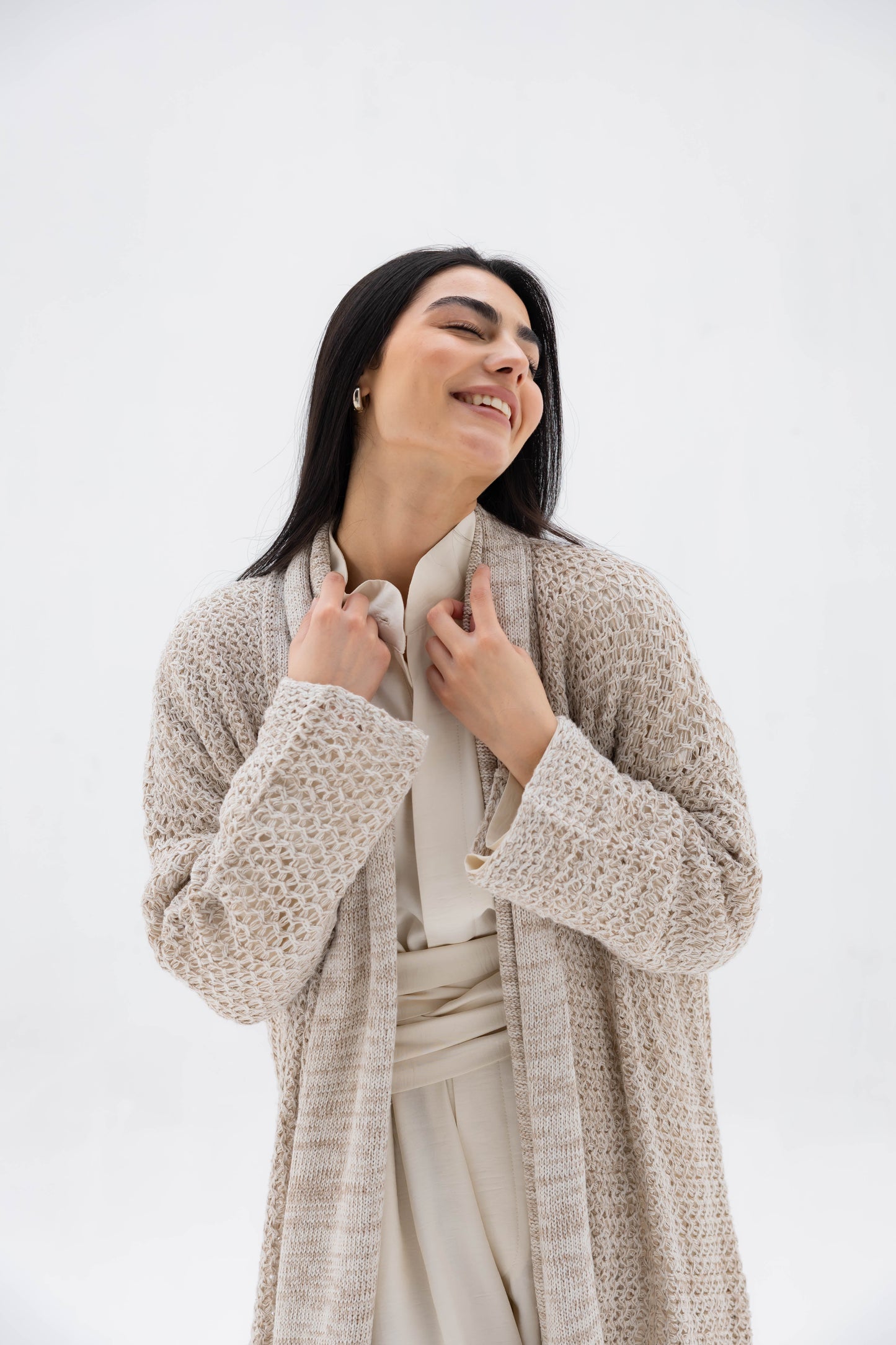 The Haze Cardigan in Beige