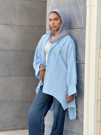 Flair Ease Top In Baby-blue