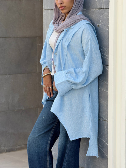 Flair Ease Top In Baby-blue