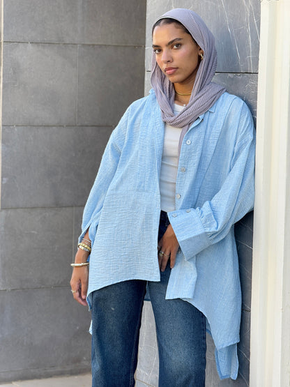 Flair Ease Top In Baby-blue