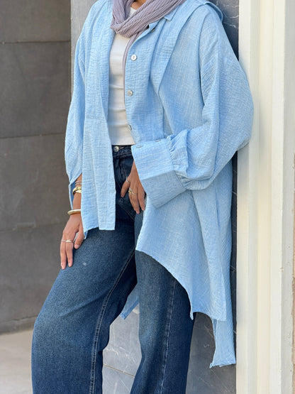 Flair Ease Top In Baby-blue