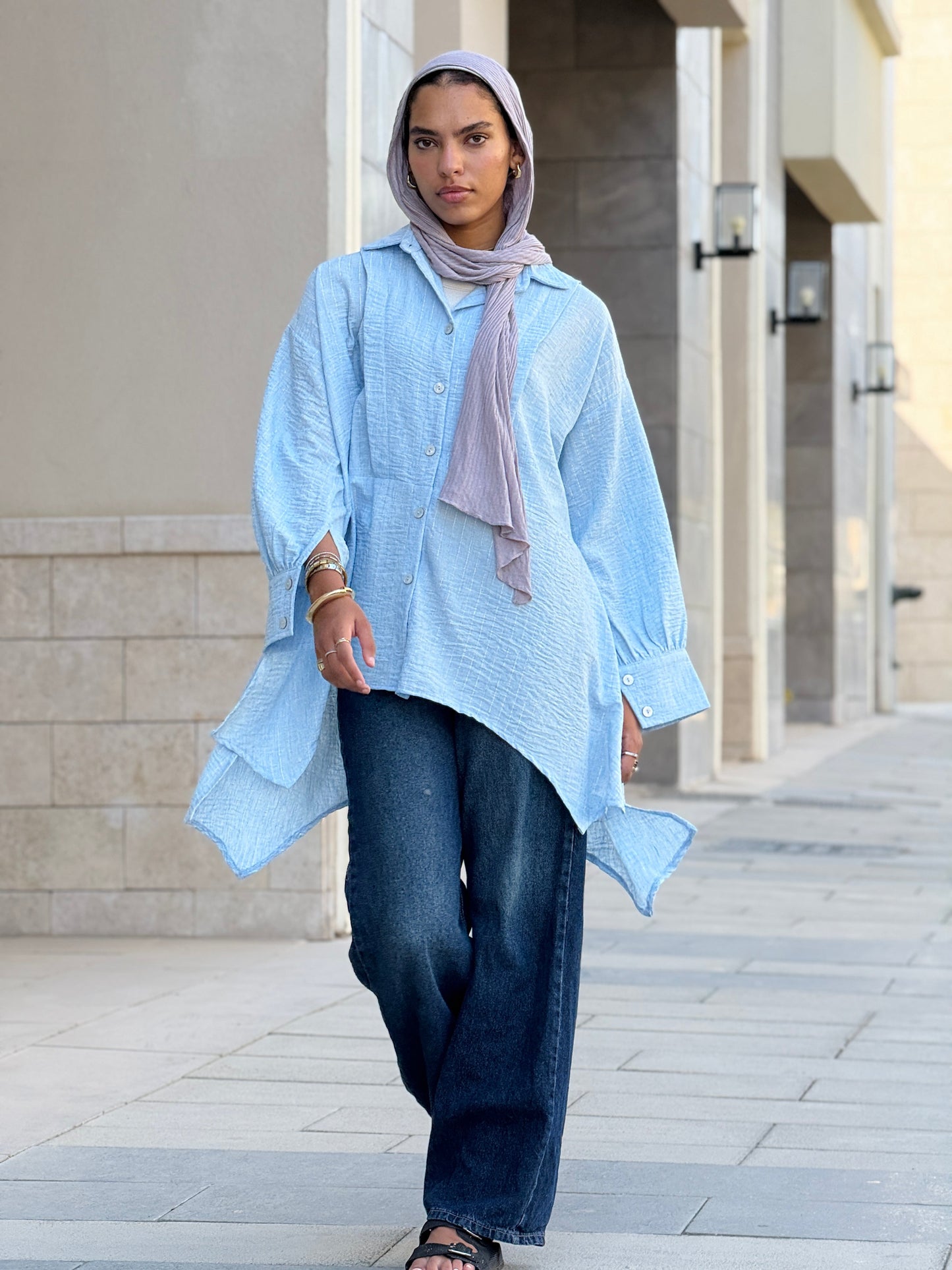 Flair Ease Top In Baby-blue