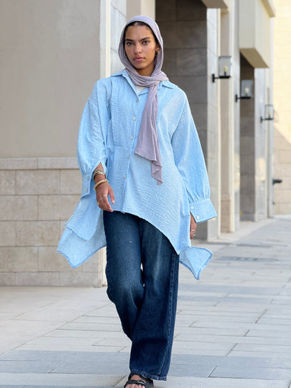 Flair Ease Top In Baby-blue