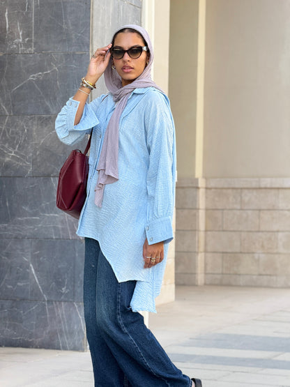 Flair Ease Top In Baby-blue