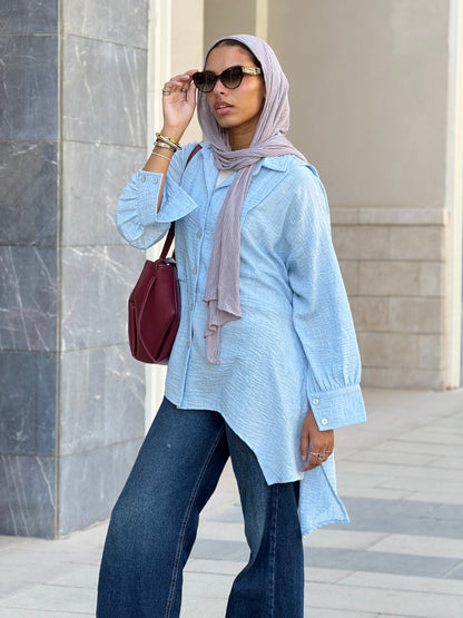 Flair Ease Top In Baby-blue