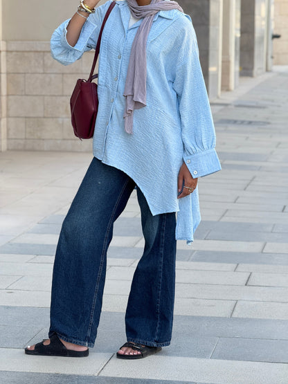 Flair Ease Top In Baby-blue