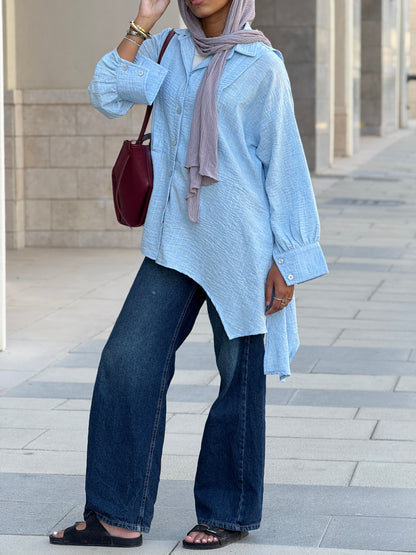 Flair Ease Top In Baby-blue