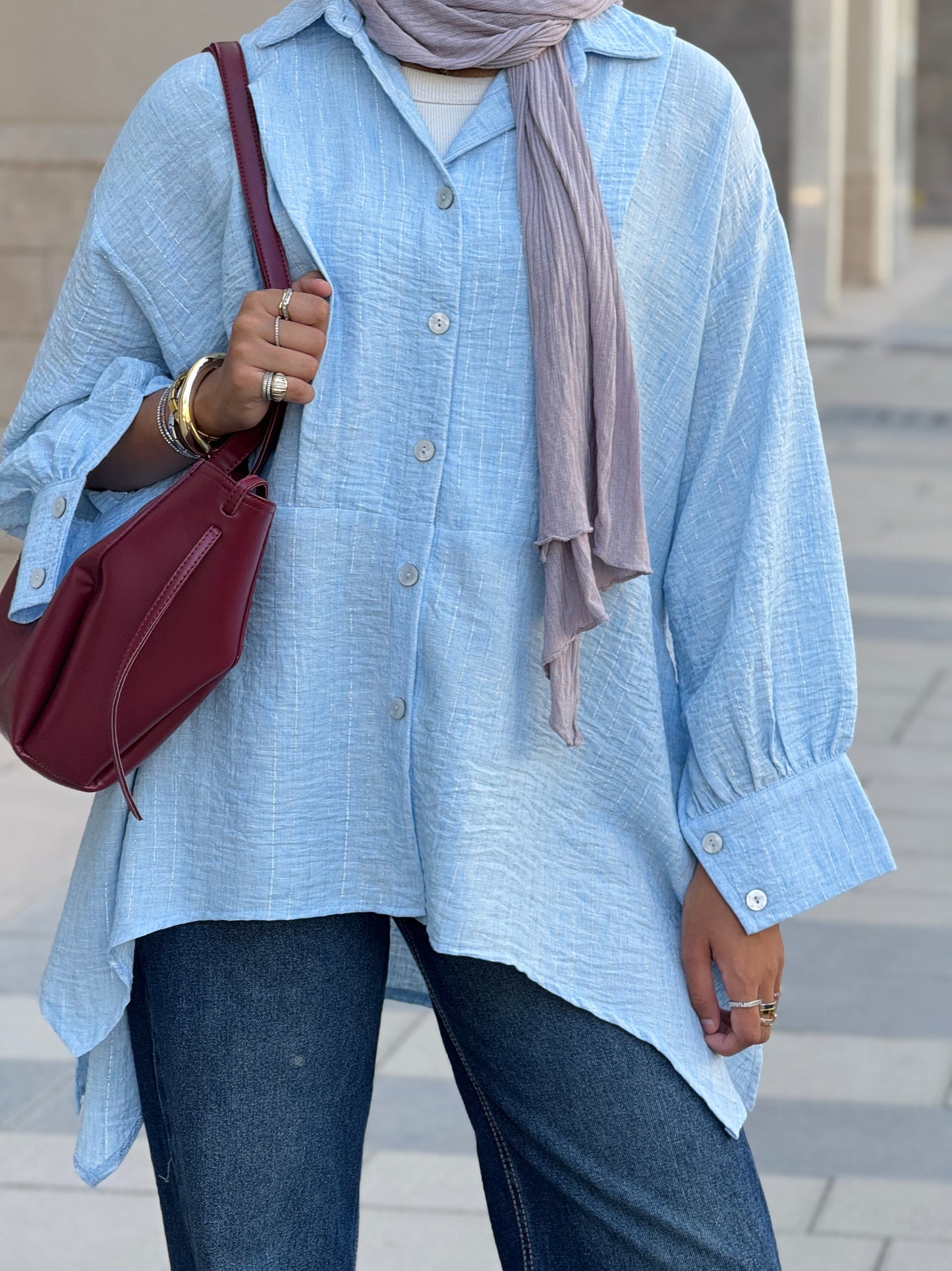 Flair Ease Top In Baby-blue