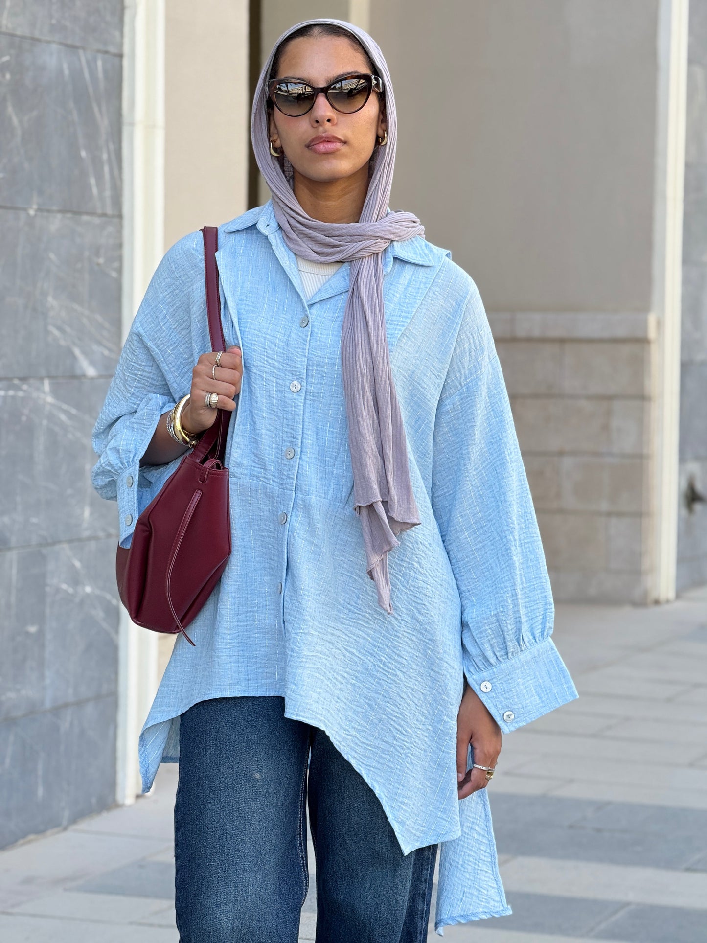 Flair Ease Top In Baby-blue