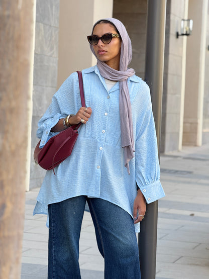 Flair Ease Top In Baby-blue