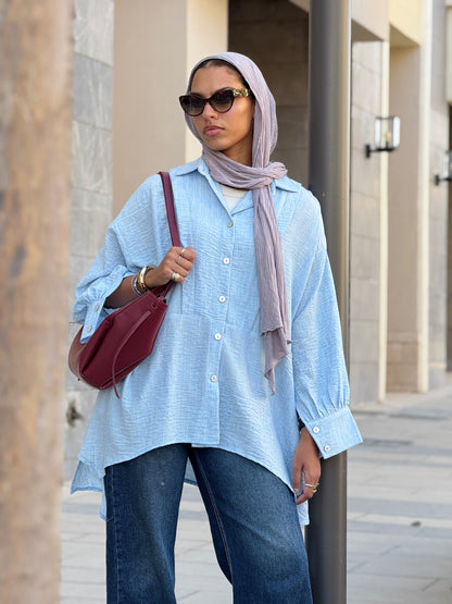 Flair Ease Top In Baby-blue