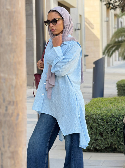 Flair Ease Top In Baby-blue