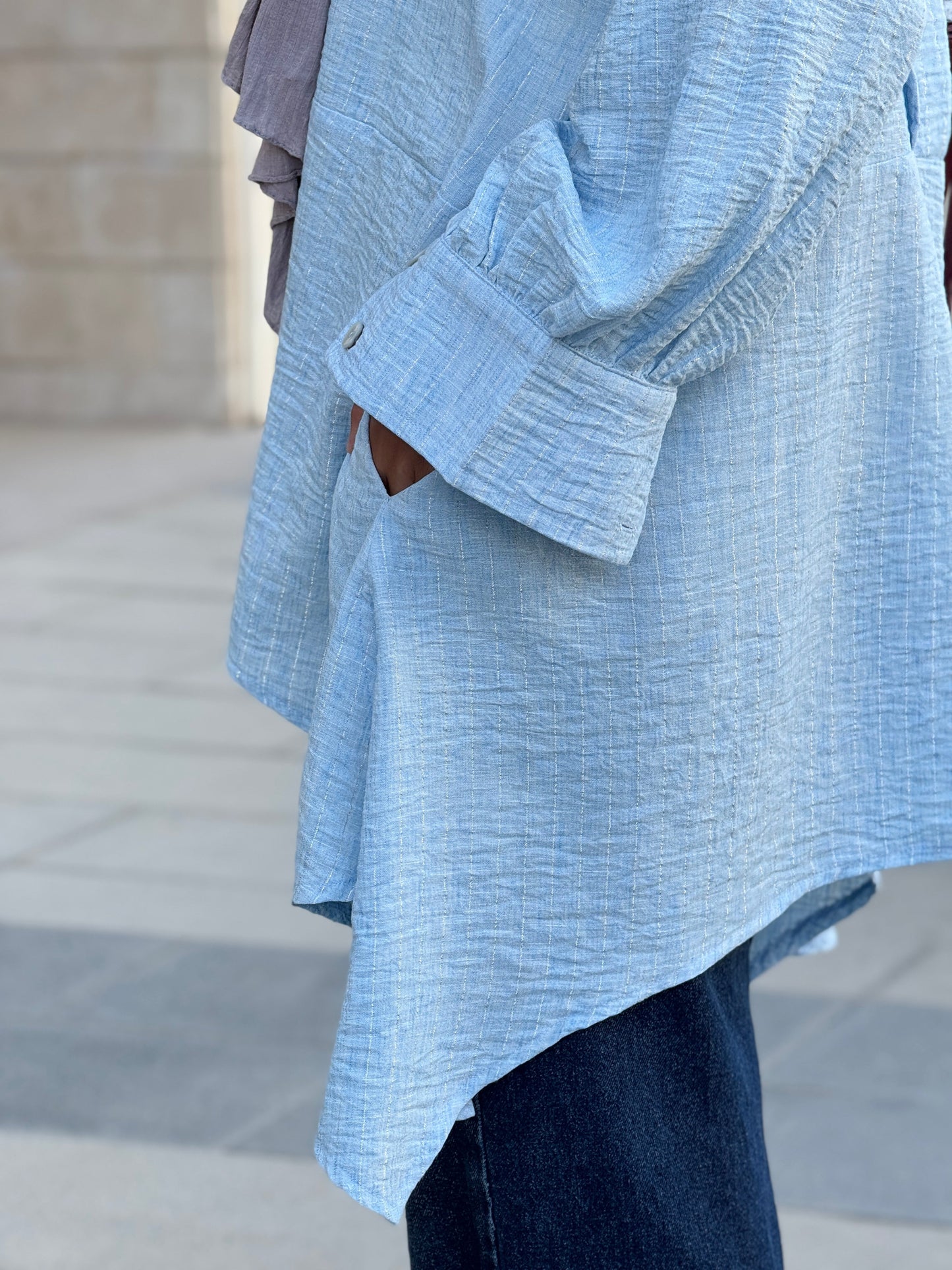 Flair Ease Top In Baby-blue