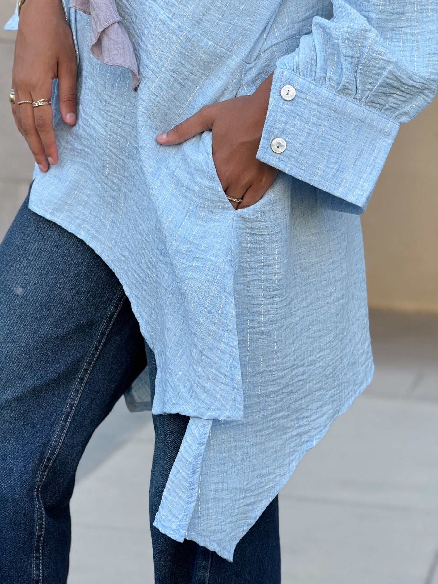 Flair Ease Top In Baby-blue