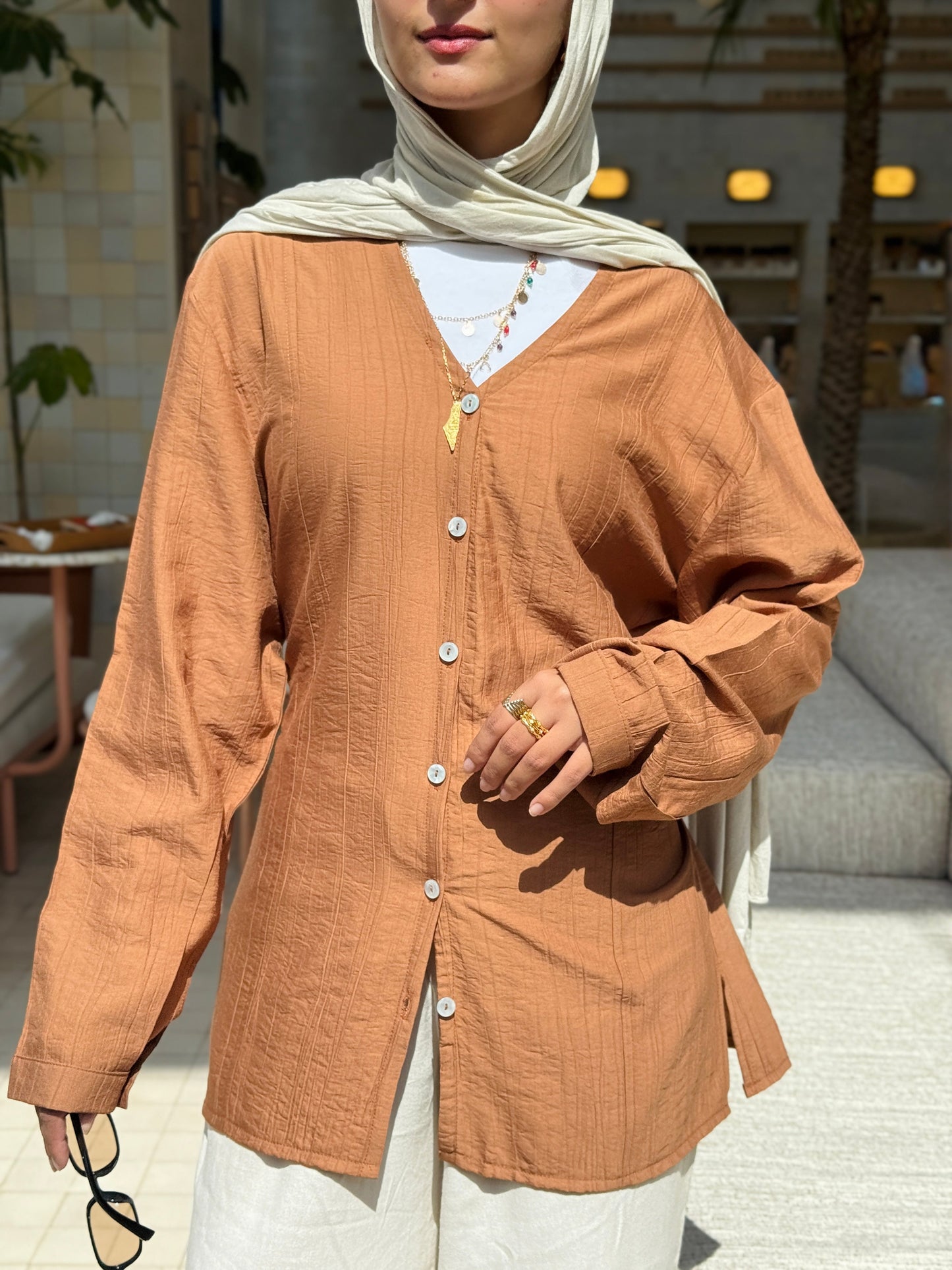 Lumè blouse in terracotta brown