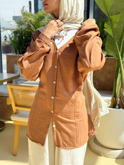 Lumè blouse in terracotta brown