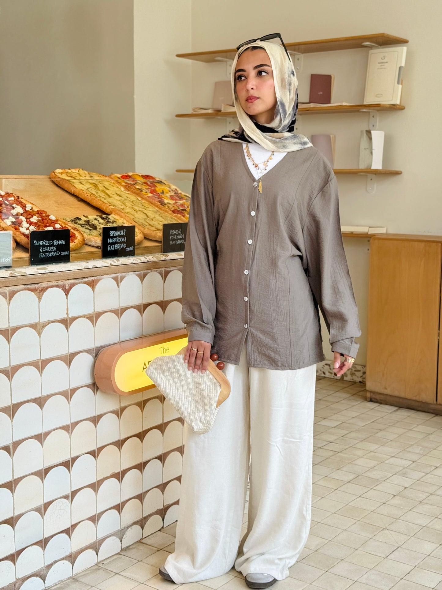 Lumè blouse in taupe gray