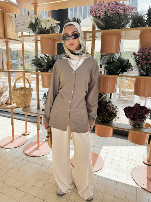 Lumè blouse in taupe gray