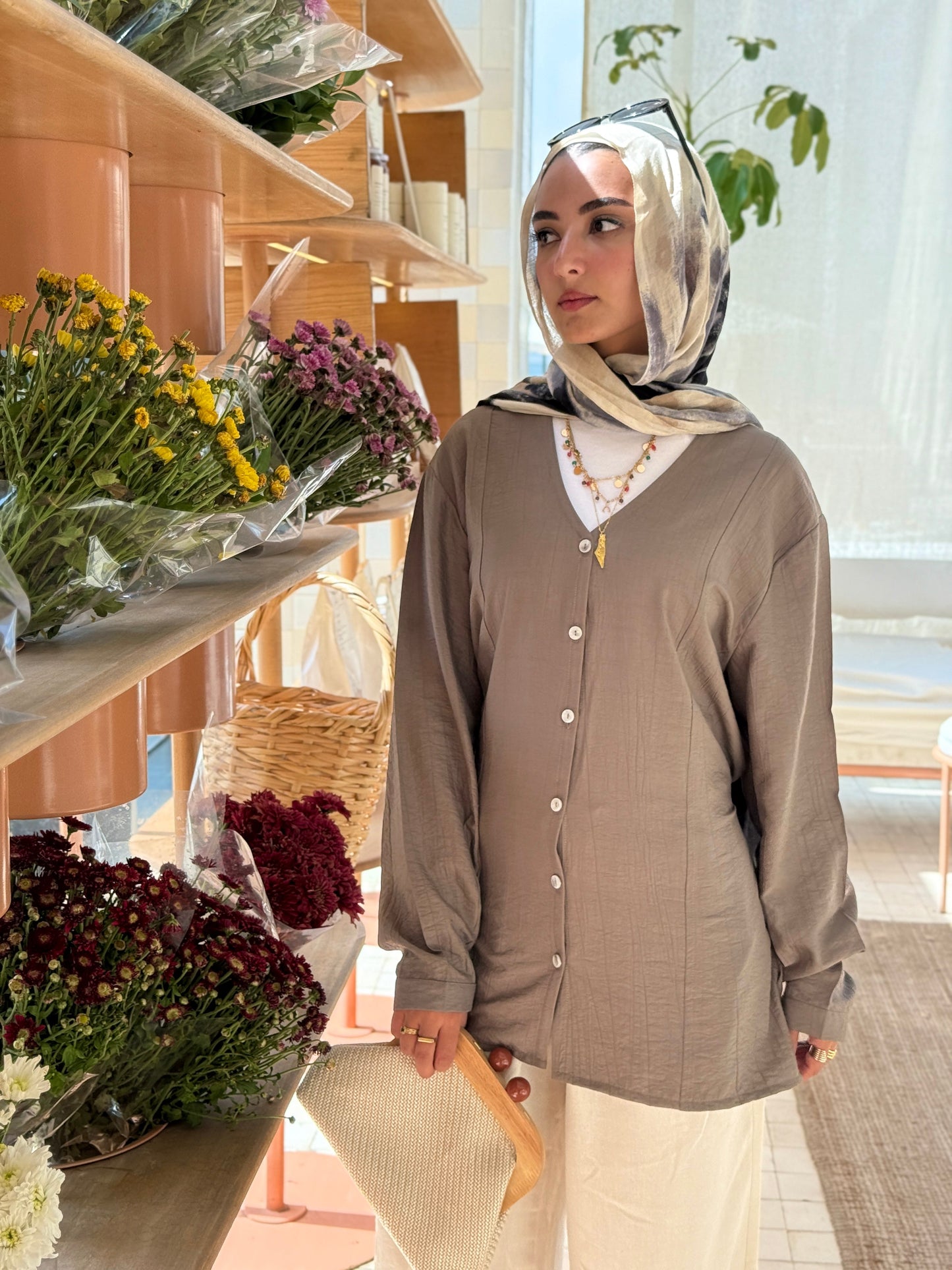 Lumè blouse in taupe gray