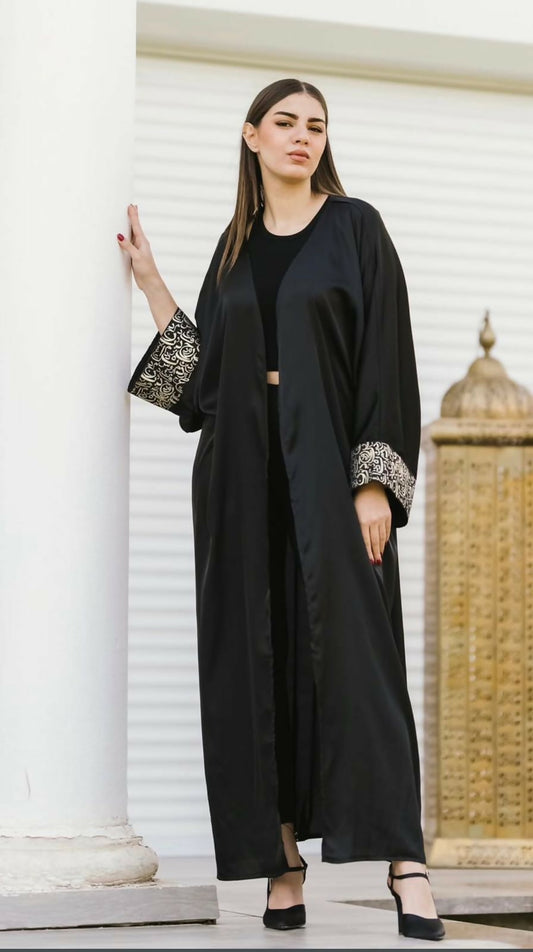 Black Satin Kaftan