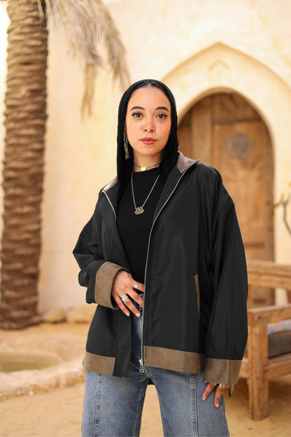 Waterproof and leather jacket