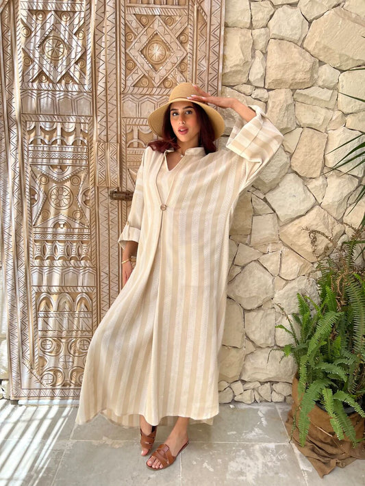 Aura Striped Linen Dress