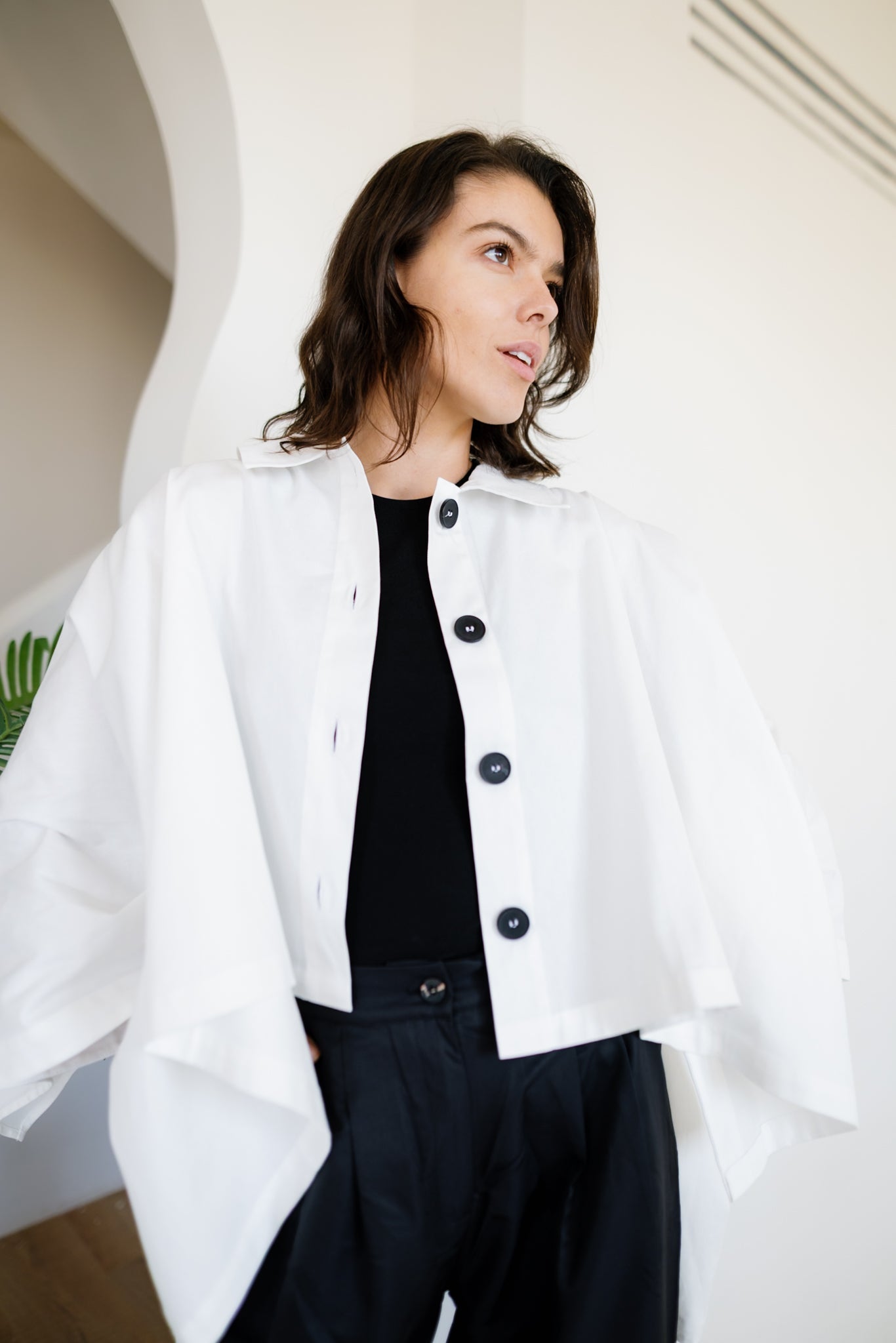 Cape Cropped Trench - Offwhite