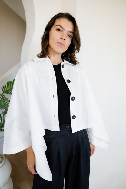 Cape Cropped Trench - Offwhite