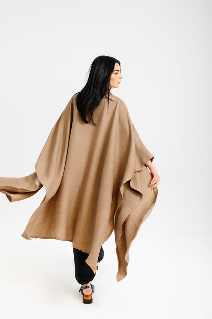 Shimmery Ribbed Kimono - Taupe