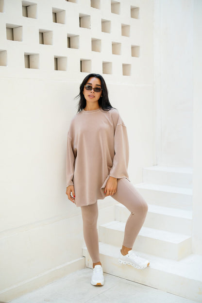 Ease Out Leggings - Beige