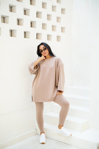 Ease Out Leggings - Beige