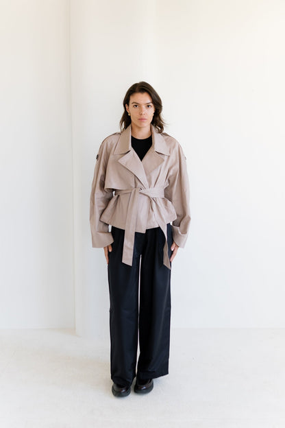 Shortline Trench Jacket  - Nude Beige