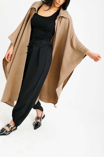 Shimmery Ribbed Kimono - Taupe