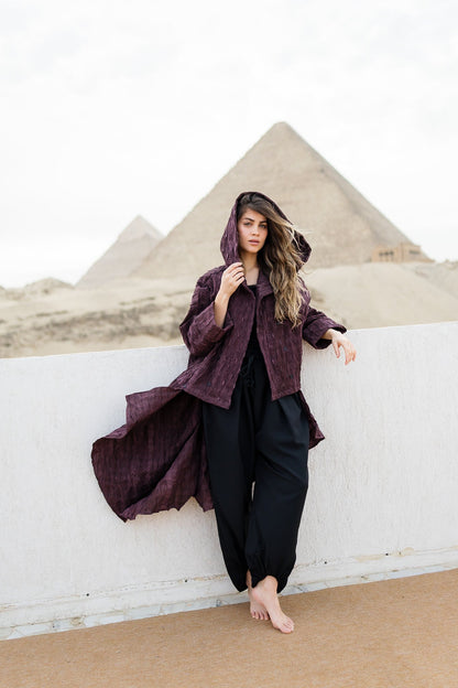 Safeya Kaftan - Deep Maroon