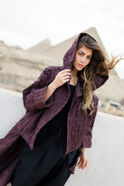 Safeya Kaftan - Deep Maroon