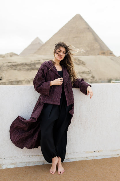 Safeya Kaftan - Deep Maroon
