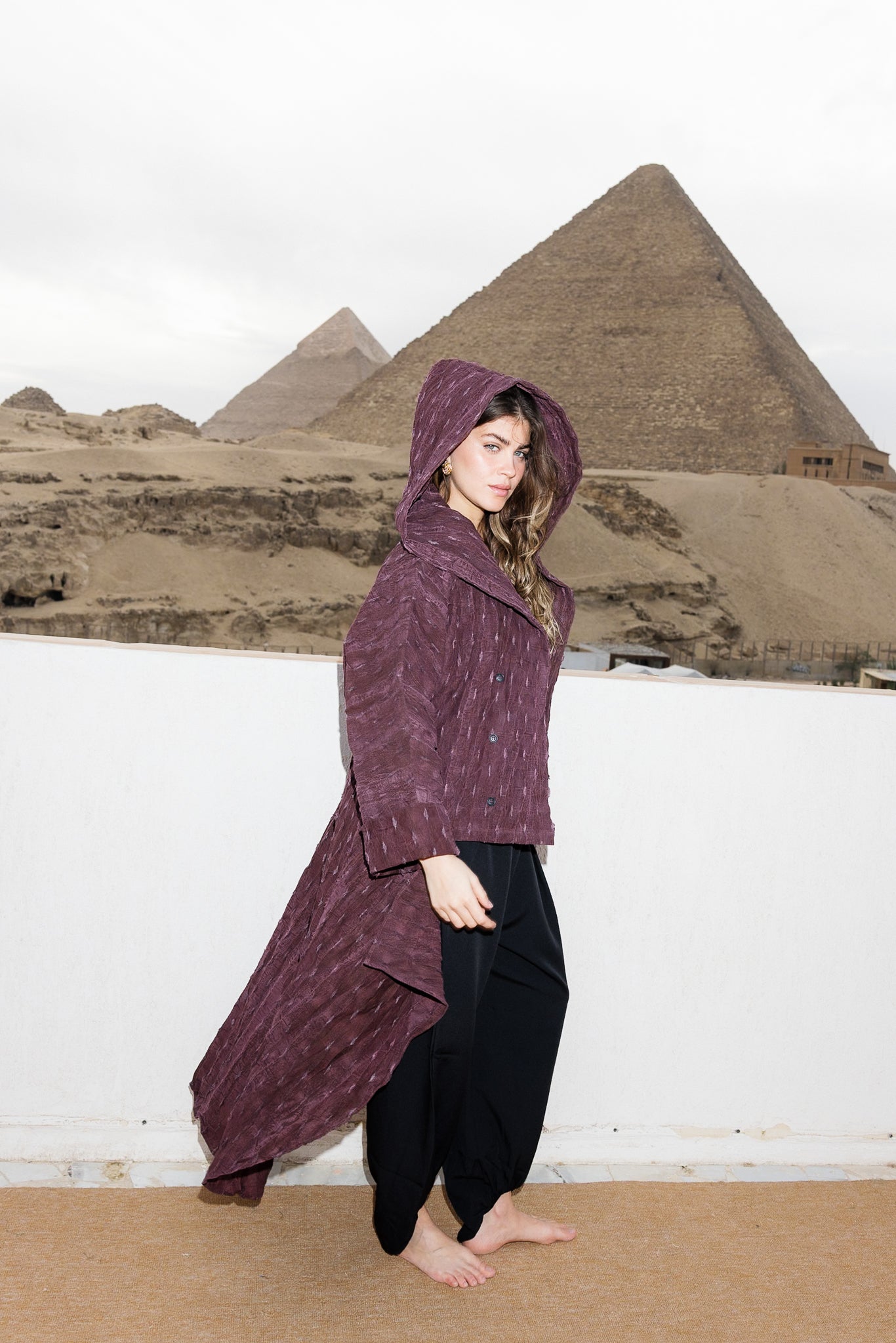 Safeya Kaftan - Deep Maroon