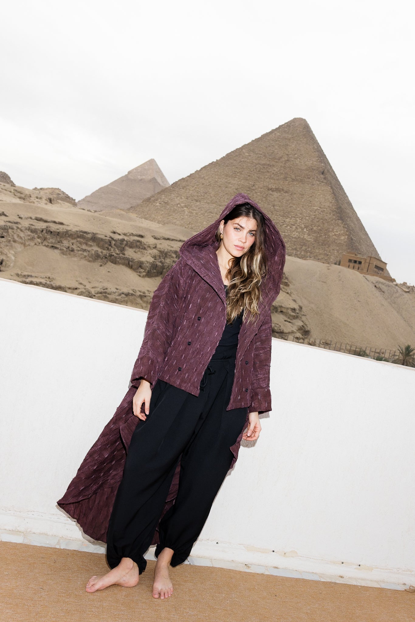 Safeya Kaftan - Deep Maroon
