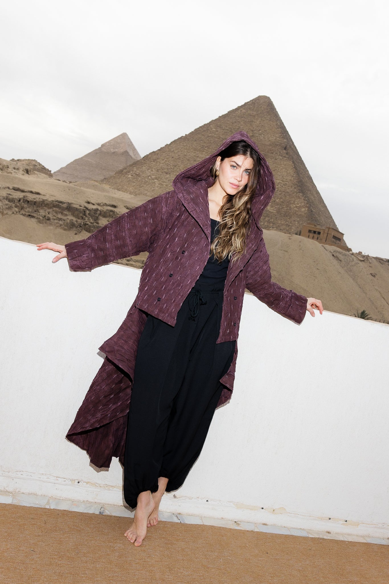 Safeya Kaftan - Deep Maroon