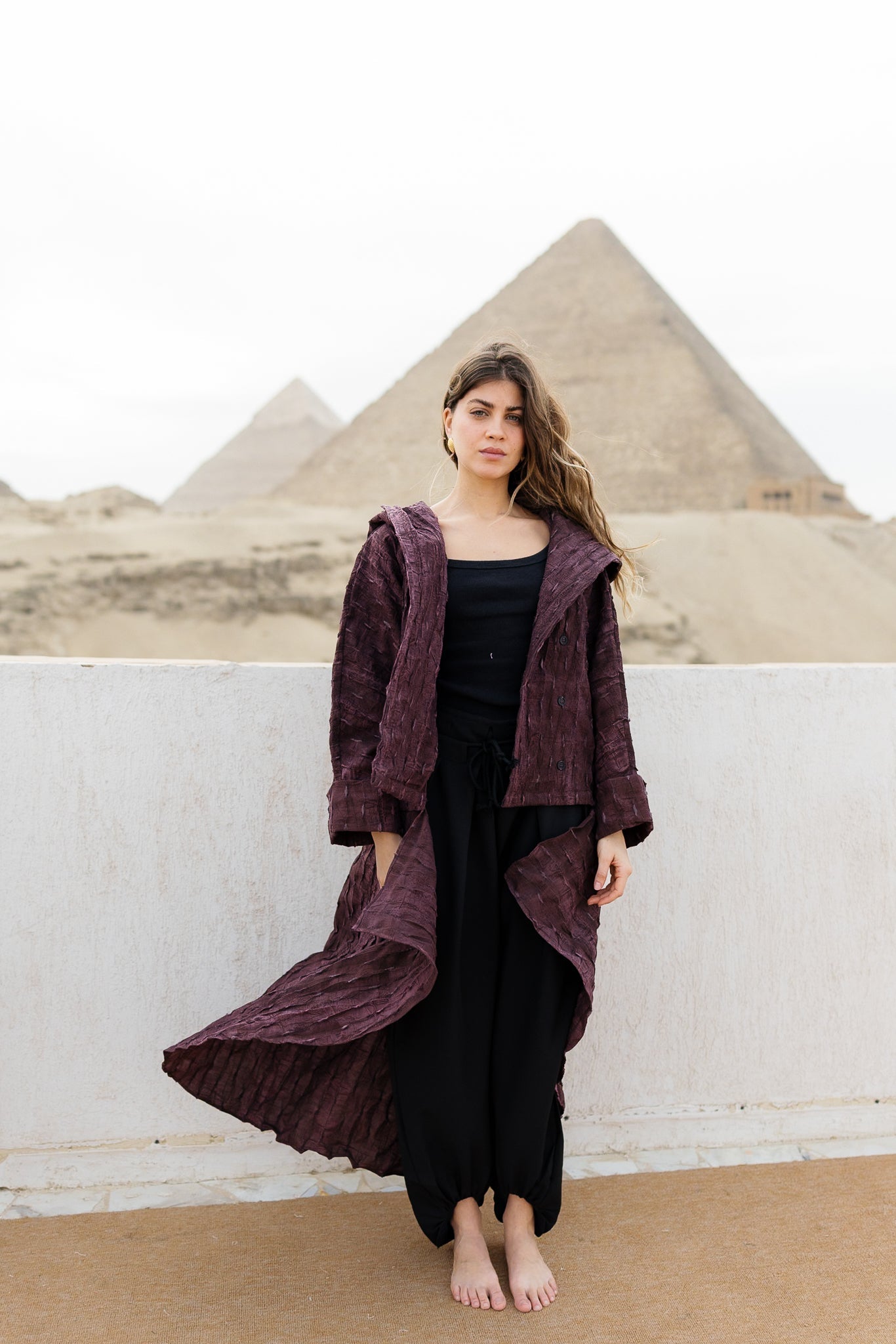 Safeya Kaftan - Deep Maroon