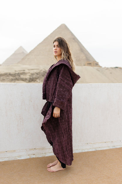 Safeya Kaftan - Deep Maroon