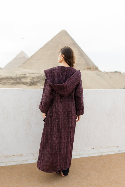 Safeya Kaftan - Deep Maroon