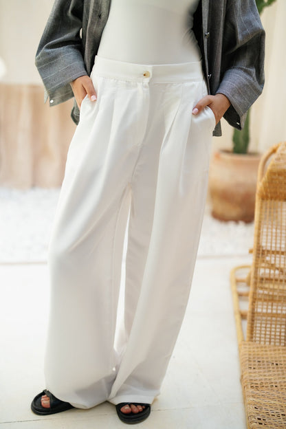 Darted Pants - White