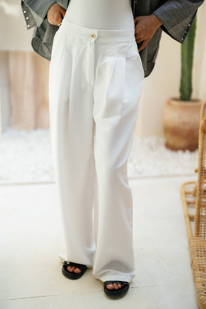Darted Pants - White