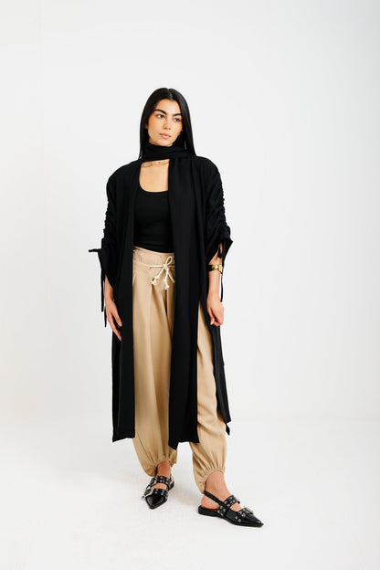 The Round Up Scarfed Kaftan - Black