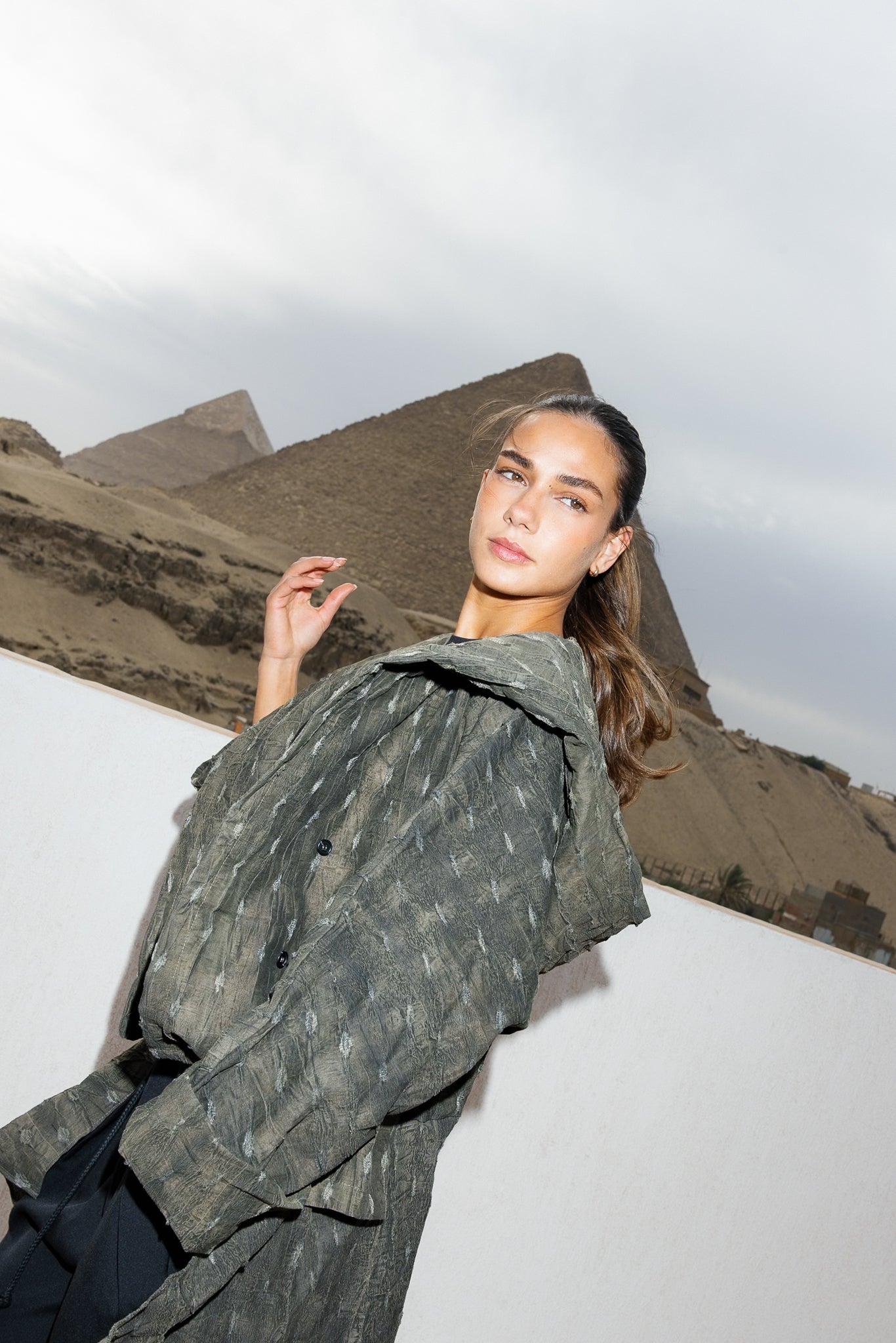 Safeya Kaftan - Olive Stone