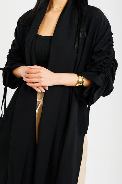 The Round Up Scarfed Kaftan - Black