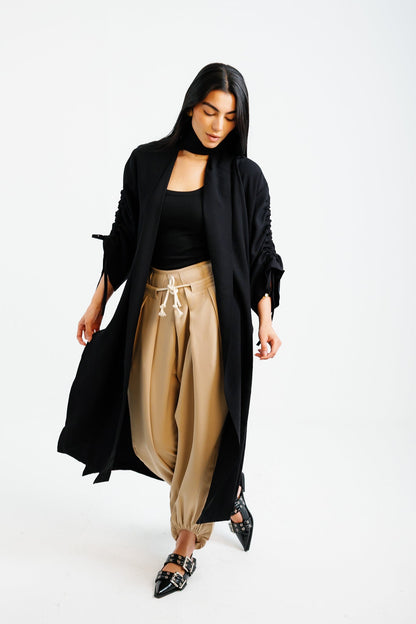 The Round Up Scarfed Kaftan - Black